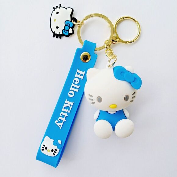 Sanrio Accessories - Sanrio NEW HELLO KITTY Molded 3D FIGURE KEYCHAIN Charm Backpack Fob Carry‎ Strap